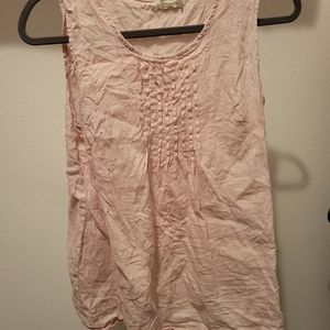 pink linen top size small